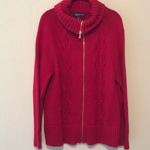 Jones New York zip front sweater